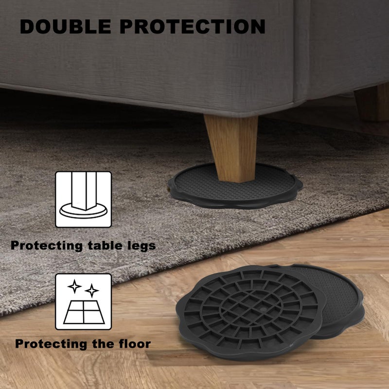COBARYEN Furniture Pads for Camping Chairs Anti-Sinking Outdoor Furniture Cups Chair Leg Protectors for Sand, Lawn or Soft Ground (4, Black, 5.35 in) - Image 5